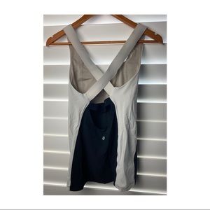 lululemon tank with cross back and build in support